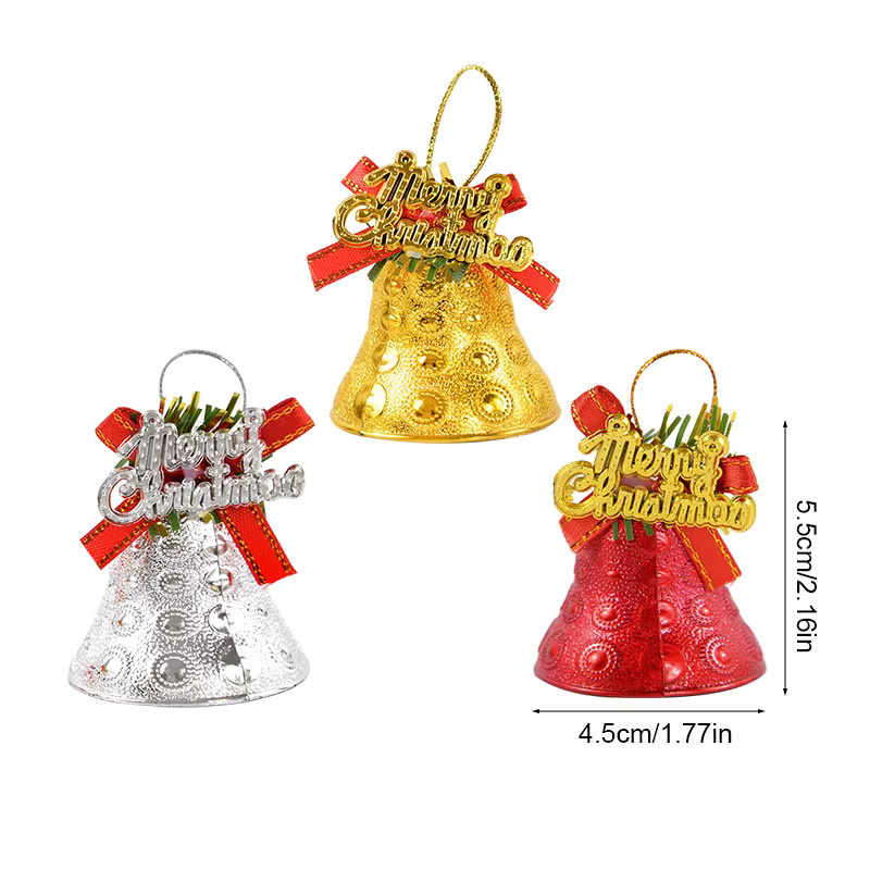 4er Set ZQNYCY Mini Goldene Weihnachtsglocken als Weihnachtsbaum Anhänger zur Dekoration für Weihnachten und Neujahr - Bild 4