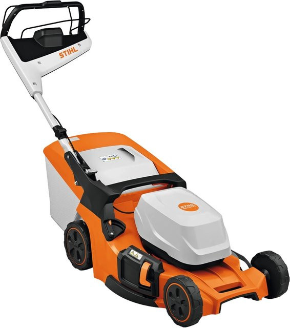 Stihl Akku-Rasenmäher RMA 453 PV in Orange-Grau ohne Akku und Ladegerät inklusive Mulchkit und Fangkorb - Bild 1