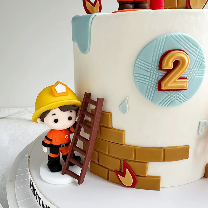Alivparty Feuerwehrmann-Helden-Thema Kuchendekoration, LKW, Feuerleiter - Bild 3