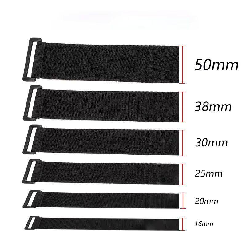 5 Stück elastische Kabelbinder mit Klettverschluss aus Nylon in Schwarz mit umgekehrter Schnalle und Stretch-Verschluss als Kabelwickel-Organizer - Bild 3