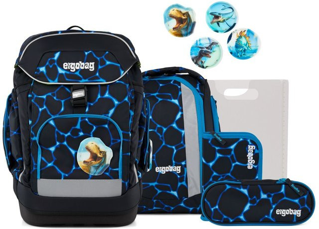 ergobag maxi Schulrucksack 6-teiliges Set Bärassic Garden Flash Blau Kollektion 2026 - Bild 1