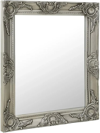 vidaXL Wandspiegel im Barock-Stil in Silber, B: 50 cm, H: 60 cm