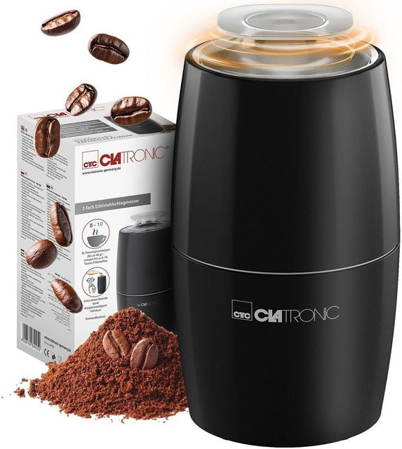 Clatronic Elektrische Kaffeemühle KSW 3806 Schwarz mit Edelstahlklingen - Bild 1