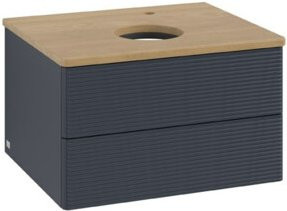 V&B Waschtischunterschrank Antao mit Frontstruktur in Eiche lackiert, B/T/H: 60 x 36 x 50 cm - Bild 1
