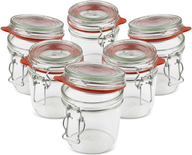 Dr. Oetker Set Einmachgläser mit Bügelverschluss, 6-teilig, transparent, 530 ml pro Glas - Bild 1
