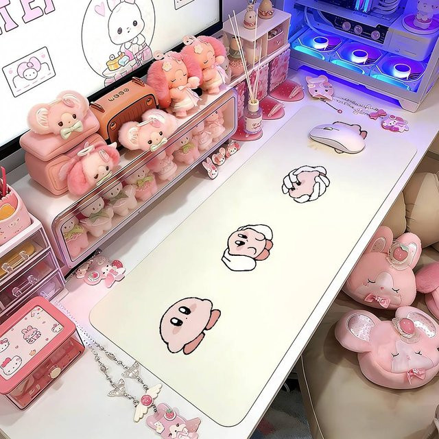 K-Kirby Star Gaming Mauspad Sakura Anime Design in Weiß - Bild 1
