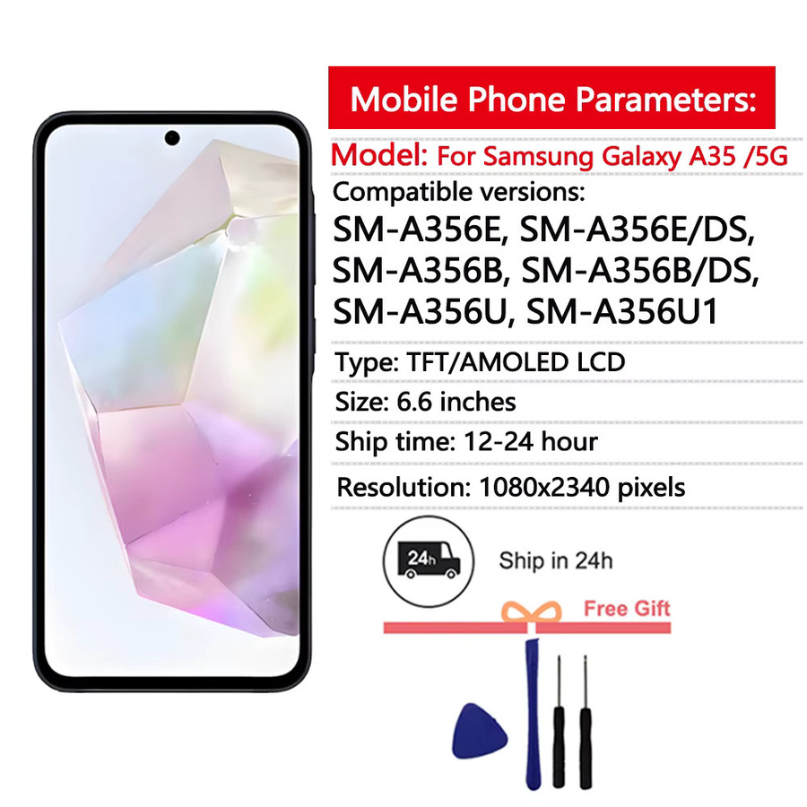 Samsung Galaxy A35 5G LCD Display Ersatz mit Touchscreen Digitizer Montage in Schwarz - Bild 2