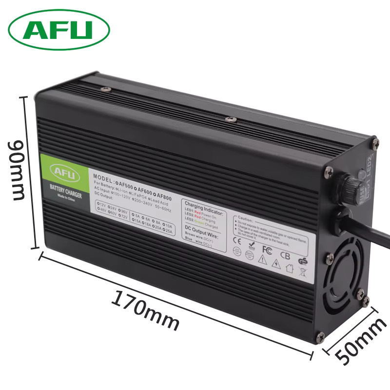 AFU Li-Ionen-Akkuladegerät 71,4V 6A für 62,9V 17S Akku Smart Charger in Schwarz - Bild 2