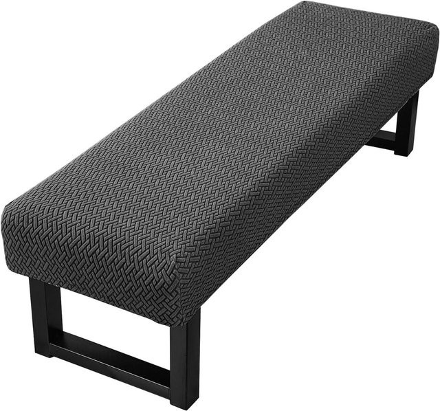 NanHeng Stretch-Jacquard-Esszimmerbankbezug in Dunkelgrau, waschbarer und abnehmbarer Sitzbankschutz - Bild 1