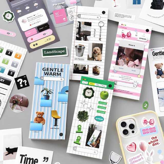 20-Blatt-Aufkleberbuch im INS-Stil mit verschiedenen Mustern in Grün und Multicolour für Laptop, Wasserflaschen und Scrapbooking - Bild 1