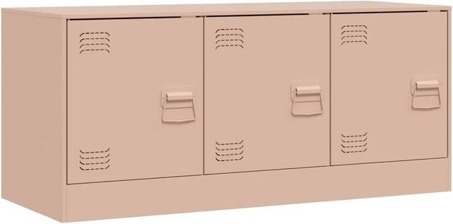 vidaXL TV-Schrank aus kaltgewalztem Stahl in Rosa Matt, B/T/H: 99 x 39 x 44 cm - Bild 1