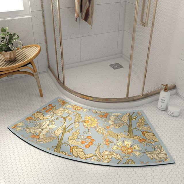 Saugfähige Badezimmer-Fußmatte von Yiran Furniture in Blau, schnelltrocknend und rutschfest, B/L: 40 x 75 cm - Bild 1