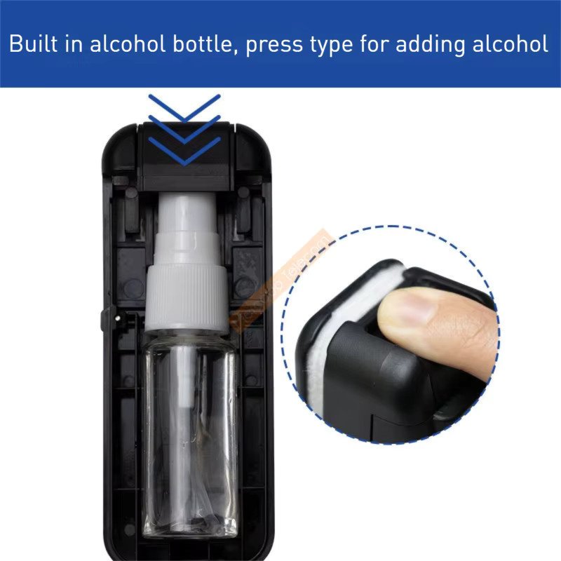 CAILI FC-01 Glasfaser-Reinigungsklammer FTTH-Reinigungswerkzeug mit Reinigungswatte und Alkohol-Aufbewahrungsflasche in Schwarz - Bild 2
