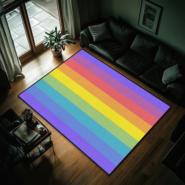 Lodestar Regenbogenflagge Fußmatte LGBT Stolz, Mehrfarbig, B/T: 120 x 80 cm - Bild 1