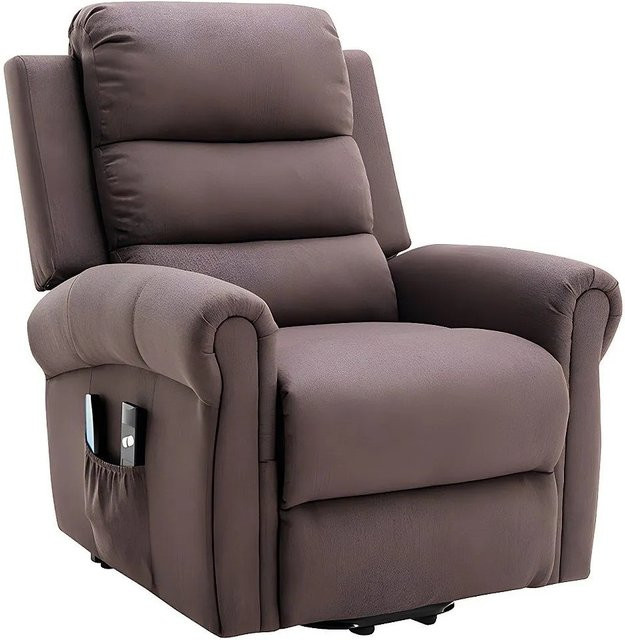 Vente-unique Massagesessel Lovari in Braun mit Stoffbezug, Breite: 84 cm - Bild 1