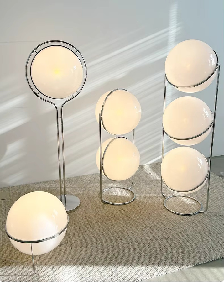 Florvine LED Ball Stehlampe in Weiß im Art Deco Design für Wohnzimmer und Schlafzimmer - Bild 1
