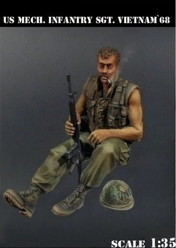 BAANFU US Sgt. Mech. Infanterie Vietnam 1968 Resin-Figurenmodellbausatz, Maßstab 1:35, unbemalt und unmontiert - Bild 1