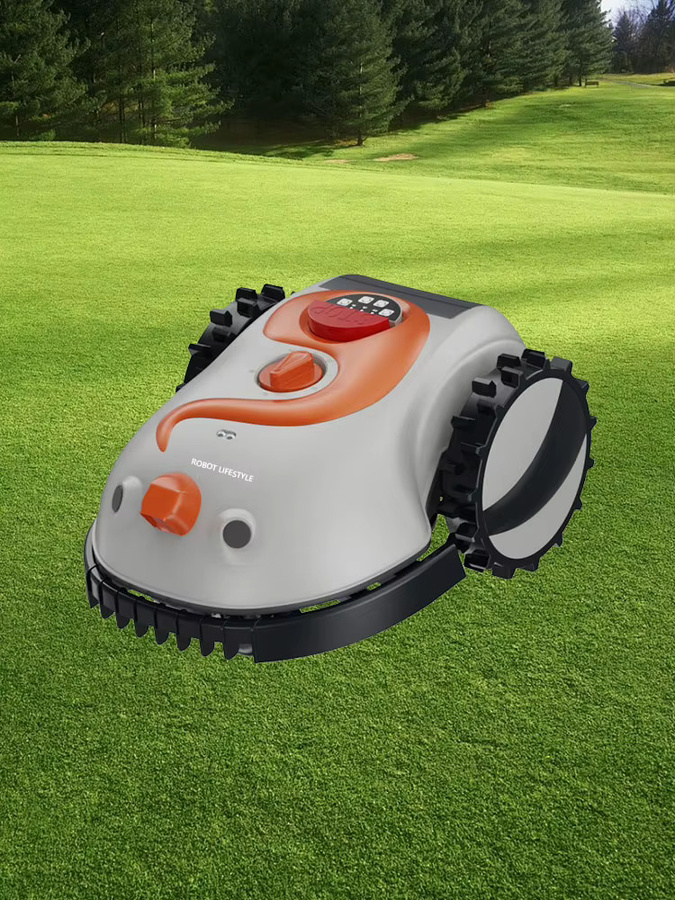 Intelligenter kabelloser Roboter-Rasenmäher von Robot lifestyle in Grau und Orange mit visuellem Sensor, abnehmbarem 4,0 Ah Akku und ohne Begrenzungsdraht für kleine Gärten bis 200 m2 - Bild 5