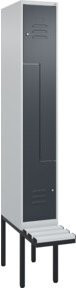 C+P Z-Spind Classic PLUS Sitzbank mit 2 Fächern und Zylinderschloss, auskragendes Design, B/T/H: 212,0 x 30,0 x 81,5 cm - Bild 1