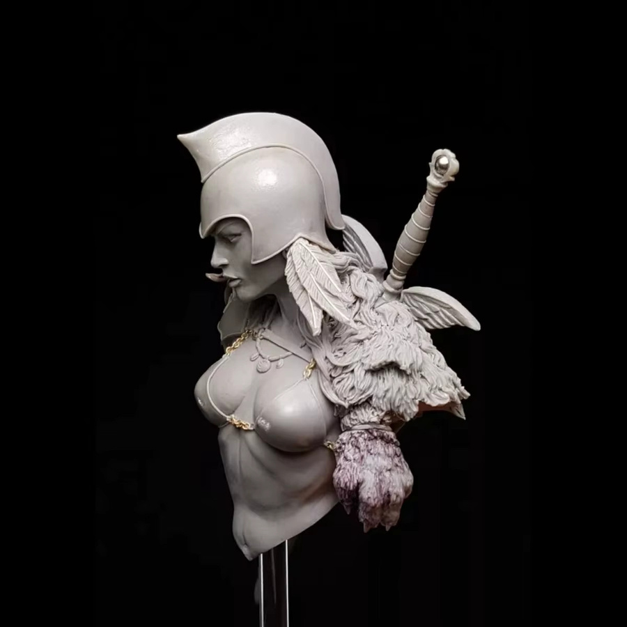 GK Halbfigur Resin-Soldatenmodell, Fantasy, unmontierter und unbemalter Bausatz, Grau - Bild 2