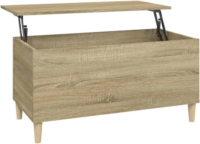 vidaXL Couchtisch aus Holzwerkstoff und Eukalyptus Massivholz in Braun mit Lift-up-Top, B/T/H: 90 x 44,5 x 45 cm - Bild 1