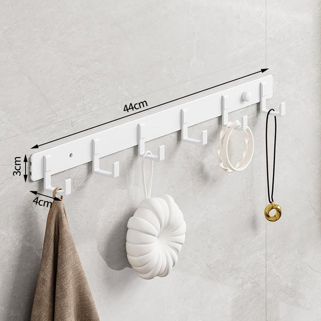 Yiran Furniture Wandhaken aus Aluminium in Weiß mit Klebebefestigung für Bad, Schlafzimmer und Küche - Bild 1