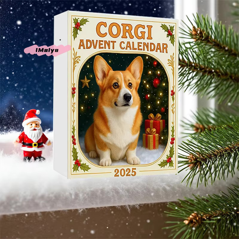 Coigi Adventskalender 2025 mit 24 Tagen Countdown und niedlichen Corgi-Mini-Ornamenten als Weihnachtsdekoration in Mehrfarbig - Bild 3