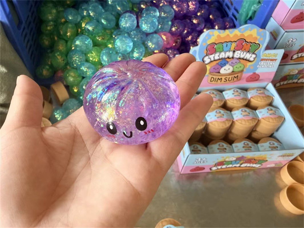 mobokono Mini Glitzer-Dumpling Squishy mit Box, sensorisches Quetschspielzeug - Bild 3