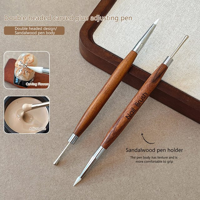 JCSYFAC Doppelköpfiger Nail Art Pinsel, Edelstahl, Glänzend - Bild 1