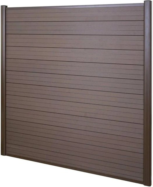 MCW WPC-Sichtschutz Savoie Windschutz Zaun Alu Premium Basiselement Braun, Höhe: 190 cm, Breite: 75 cm, Tiefe: 7,5 cm - Bild 1