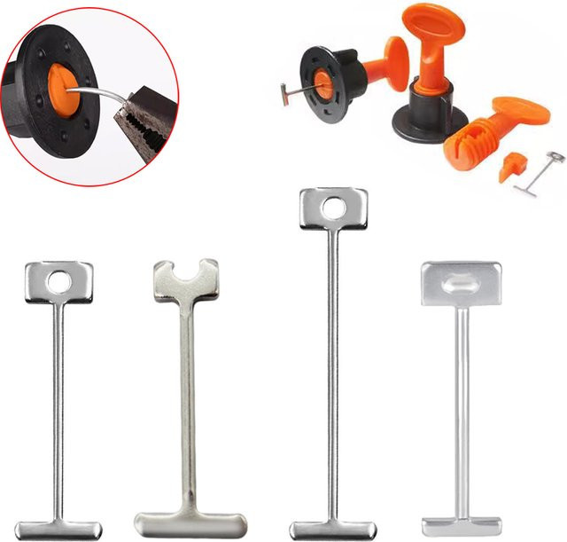 Bauwerk Ersatz Fliesen Nivellierung Nadeln aus Edelstahl, 50 Stück, Silber, 0,9 mm und 1,5 mm - Bild 1