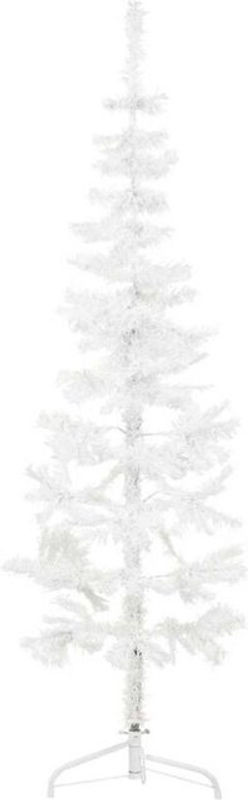 Vidaxl Künstlicher Halb-Weihnachtsbaum mit Ständer in Weiß, Höhe: 150 cm - Bild 1