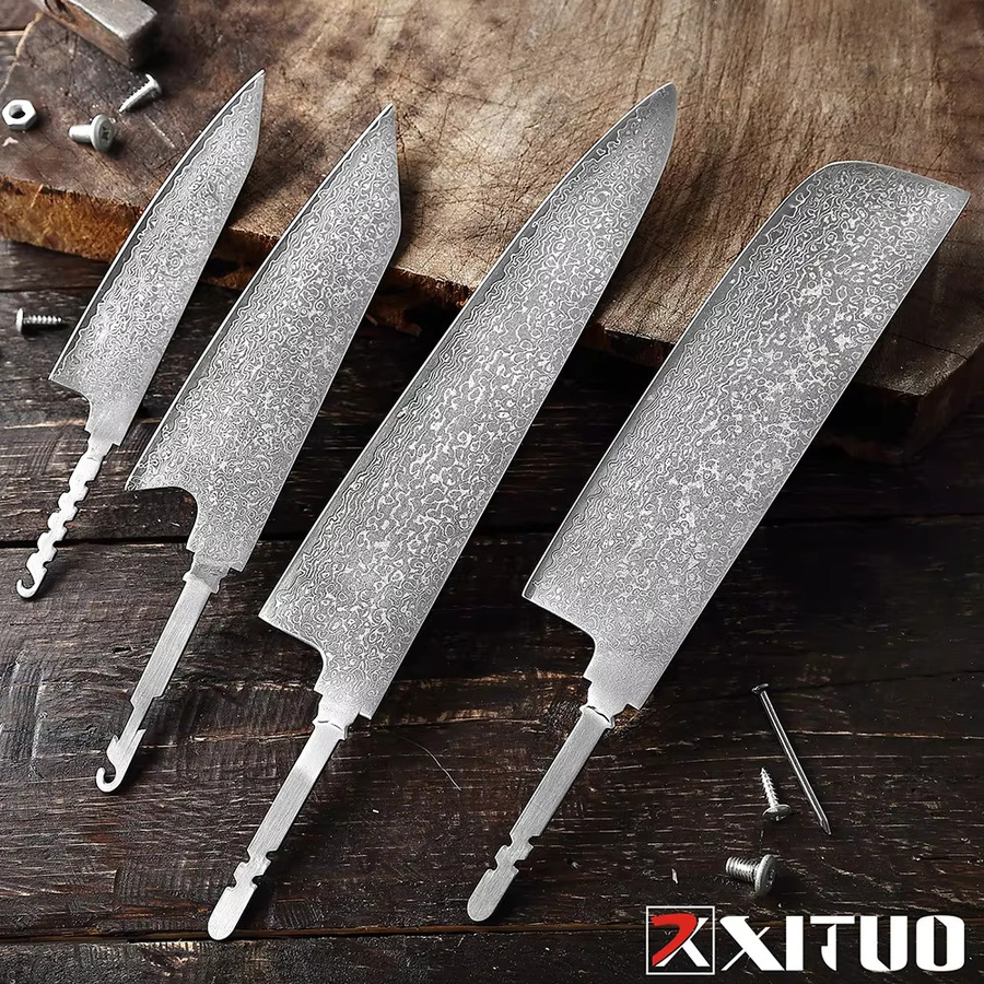 Xituo Damaststahl Küchenmesser-Set in Silber, DIY-Messer mit 67 Schichten für Fleisch und Fisch - Bild 3
