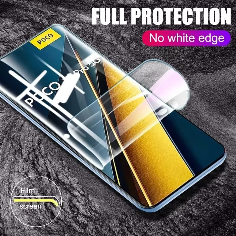 9D gebogene Hydrogel-Weichfolie Displayschutzfolie für Xiaomi Poco X6 X7 X5 Pro 5G, transparent - Bild 3