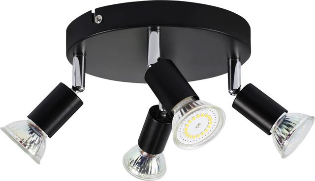 NETTLIFE Deckenstrahler aus Metall in Schwarz, rund, dimmbar und verstellbar mit GU10 LED-Technik im Industrial-Design - Bild 1