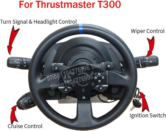 ZCGM T300 Racing Simulator Lenkrad Zubehör für Euro und Amerikanische Lkw mit Blinker, Wischer, Cruise Control und Zündung in Schwarz - Bild 1