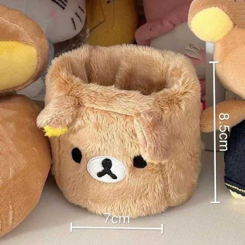 Fashnics Kawaii Plüsch Bär Stiftehalter und Kosmetikbehälter für Kinder und Schreibtischorganisation - Bild 1