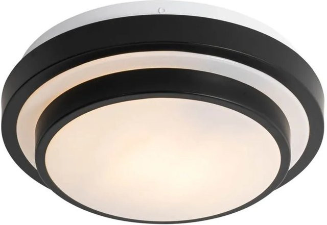 QAZQA Walden Moderne Deckenleuchte aus Stahl in Schwarz und Weiß, IP44 für Außenbereiche, E27, Durchmesser: 25,5 cm - Bild 1
