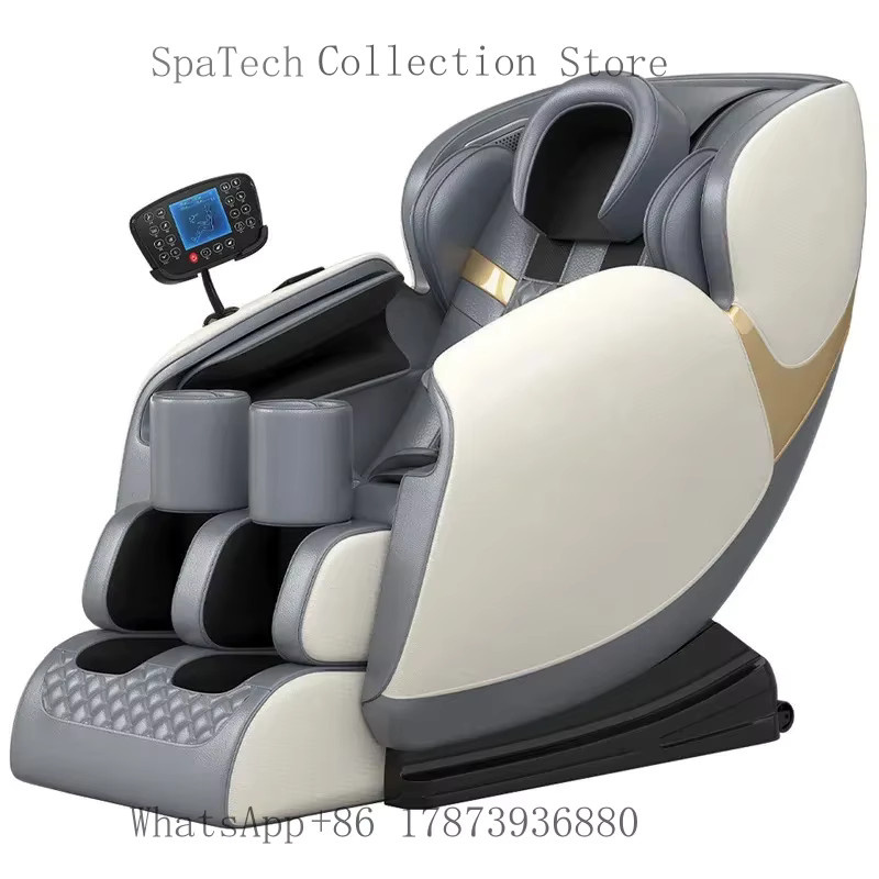 FULANG Nullgravitations-Massagesessel Raumkapsel mit Ganzkörper-Massage, Heizung und Smart-Funktion, Farbe: Grau/Weiß, Material: Kunstleder - Bild 2