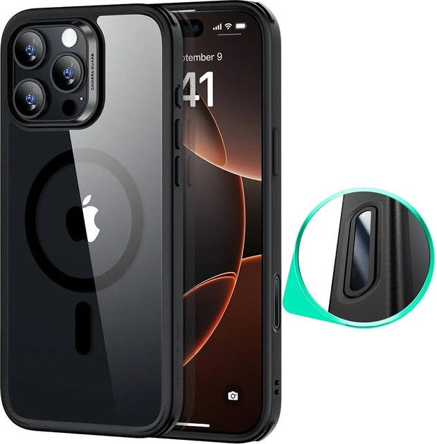 ESR Classic Hybrid Slide MagSafe Schutzhülle für Apple iPhone 16 Pro, Schwarz Transparent - Bild 1