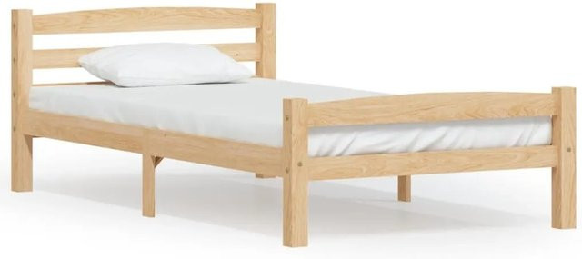 vidaXL Massivholzbett aus Kiefer in Braun und Beige, B/T/H: 100 x 200 x 66 cm - Bild 1