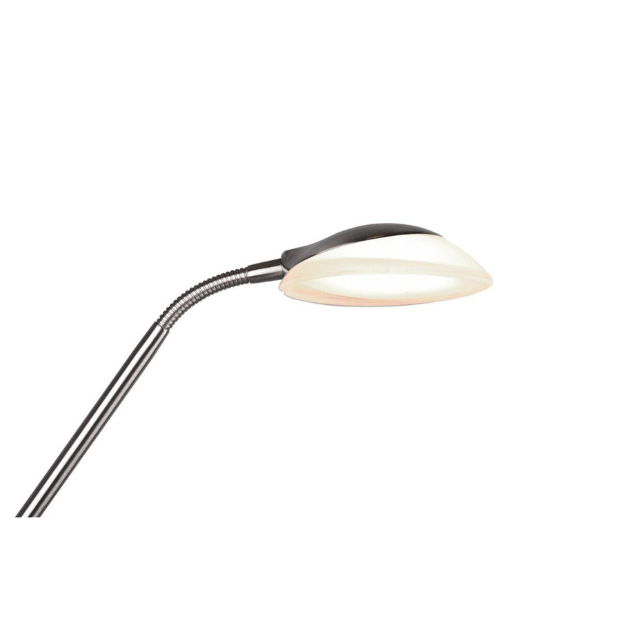 Reality Stehlampe Orson in Nickel matt und Weiß aus Metall und Glas, dimmbar, Höhe: 180 cm, Durchmesser: 32 cm - Bild 1
