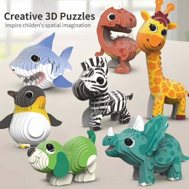MaxRenard Dinosaurier Tier 3D Puzzle, Pappe / Karton, ab 3 Jahre - Bild 1