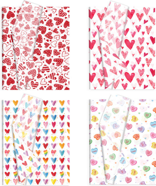 Herzförmiges Seidenpapier für Geschenke und Dekorationen zu Hochzeiten, Valentinstag oder Partys - Bild 1