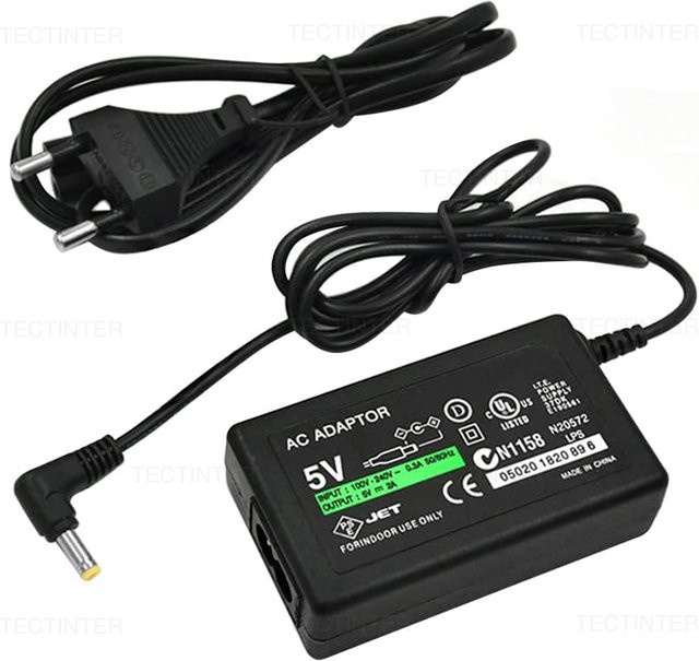 Sony AC Adapter Netzteil mit EU-Stecker für PSP 1000 2000 3000 PlayStation Zubehör, Schwarz - Bild 1