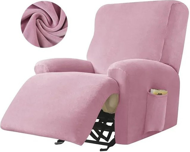 Bestbags Stretch-Bezug für 1-2 Sitzer Relaxsessel in Pink aus Samt-Polyester - Bild 1
