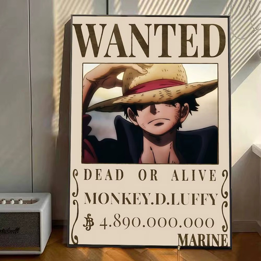 One Piece Wanted-Poster Vintage Wandkunst Dekoration im HD-Druck, Mehrfarbig - Bild 6