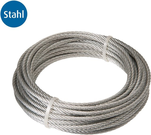 Conacord Drahtseil aus Stahl 6 x 7-FC in Silber, Durchmesser: 3 mm, Länge: 10 m - Bild 1