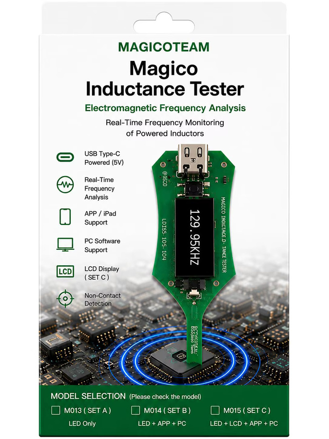 Magico Elektromagnetischer Frequenzanalysator in Grün – USB Typ-C 5V Induktivitätstester für die berührungslose Prüfung von Induktoren - Bild 2