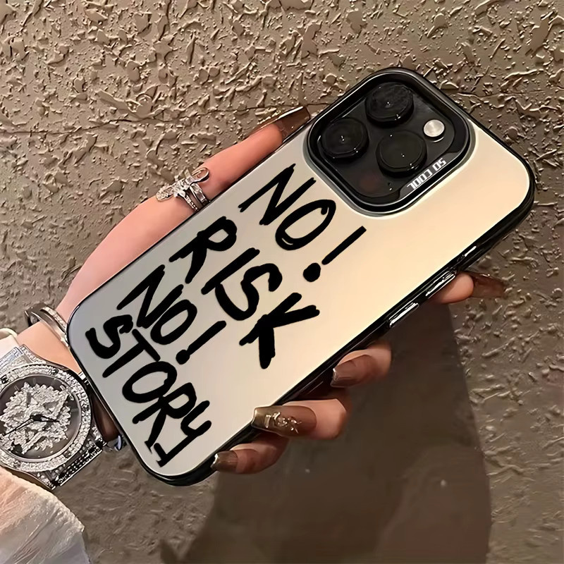 Mairuige Fashion No RISK NO STORY Handyhülle passend für iPhone 17, 16, 15, 14, 13, 12, 11 sowie Pro, Max, Air und Mini Modelle - Bild 2